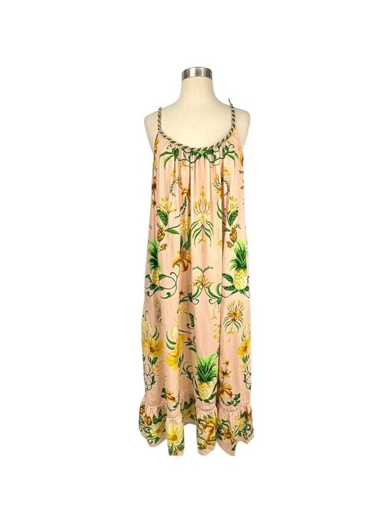 FARM Rio Dresses & Skirts - FARM Rio Pink Botanical Beauty Lenzing Ecovero Euroflax Maxi Dress Womens M READ